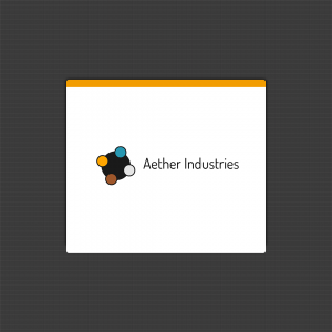 Screenshot of the Aether Industries website circa 2016