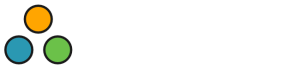 The Aether Industries logotype circa 2022, featuring orange, light blue and light green circles in a triangle formation, accompanied by the words "Aether Industries - Web Development and Design" in lowercase white text